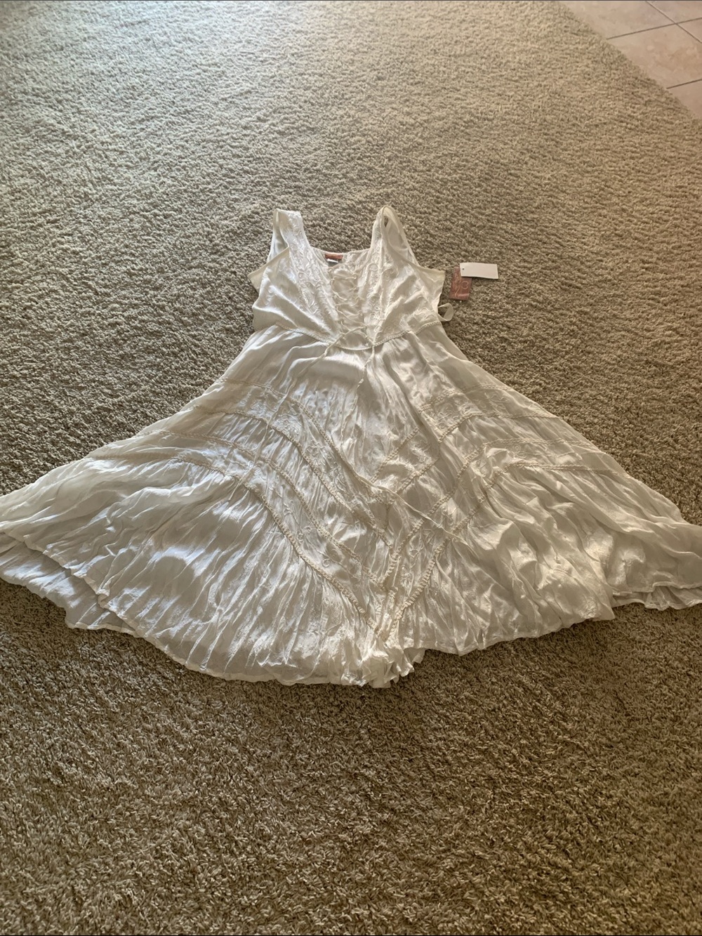 Scully White Sleeveless Tiered Flow Dress